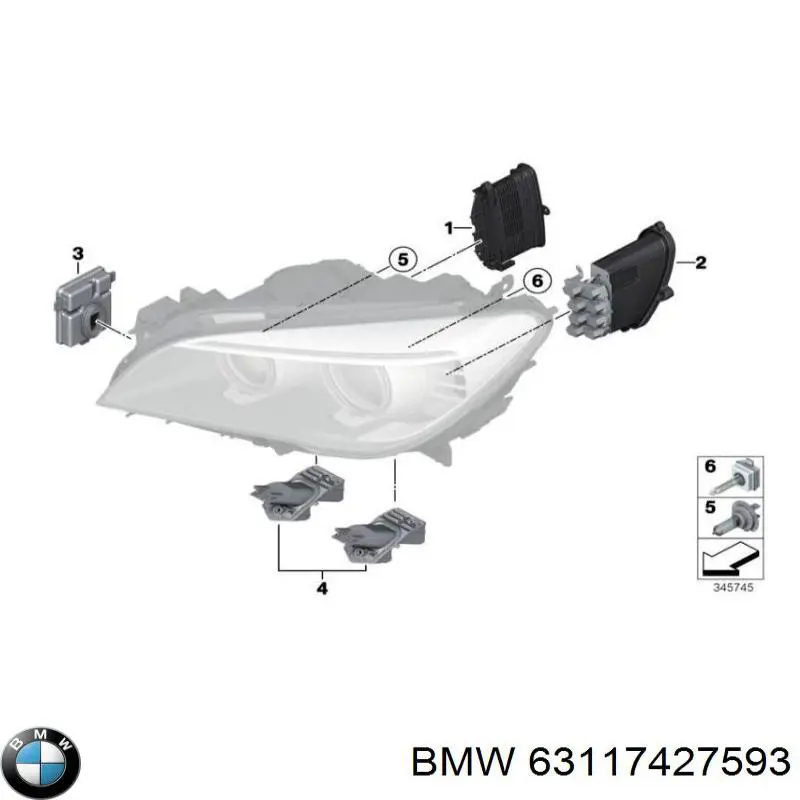 63117427593 BMW unidad de control, iluminación