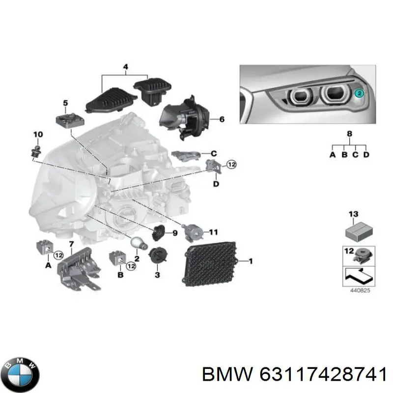 Guía del parachoques delantero izquierda BMW 63117428741 precio, desde 39,58 EUR