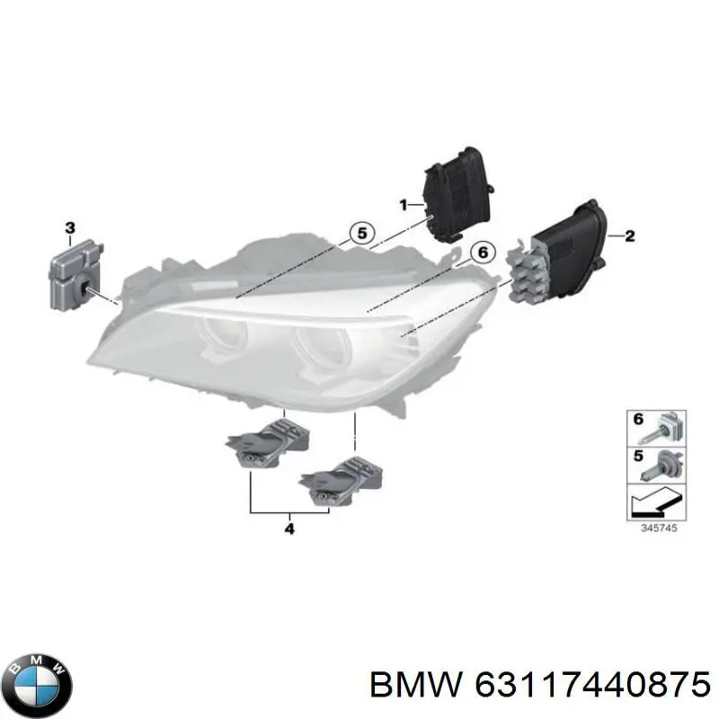 63117440875 BMW unidad de control, iluminación