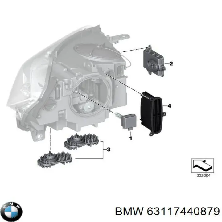 Centralita, faros xenon BMW 63117440879