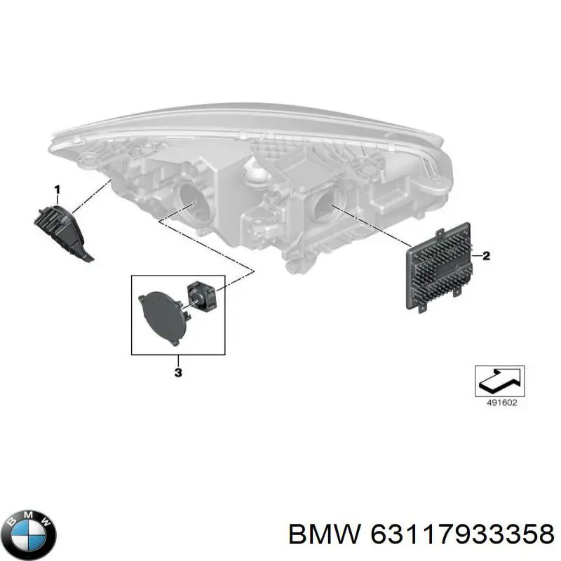 Módulo de control de iluminación adaptativa (ECU) BMW 63117933358 precio, desde 331,06 EUR