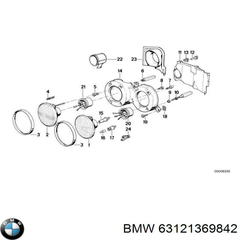 Lámpara, faro, interior izquierda/derecha para BMW 5 (E28)