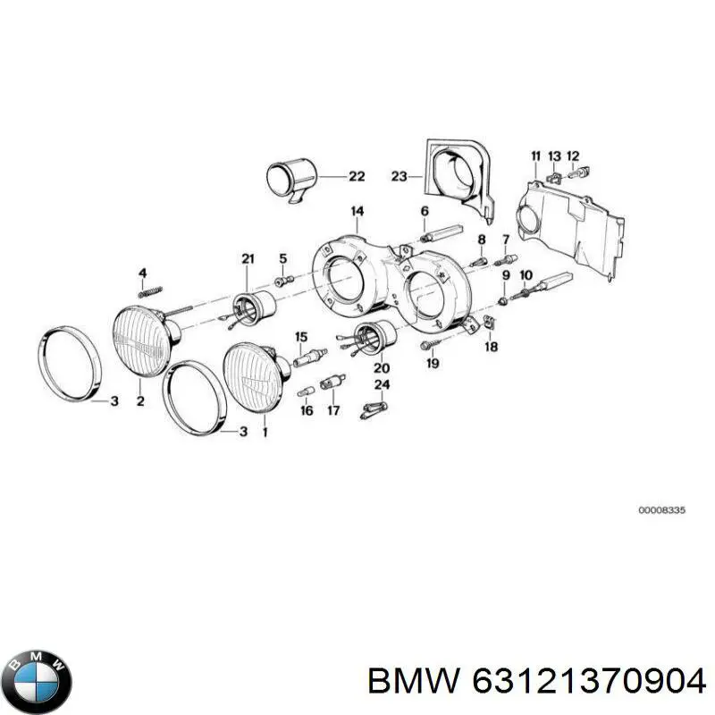 63121370904 BMW lámpara, faro, interior izquierda/derecha