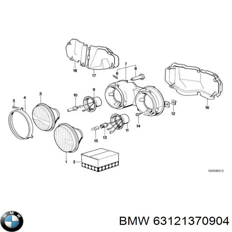 Comprar 63121370904 BMW Lámpara interior de faro izquierda/derecha