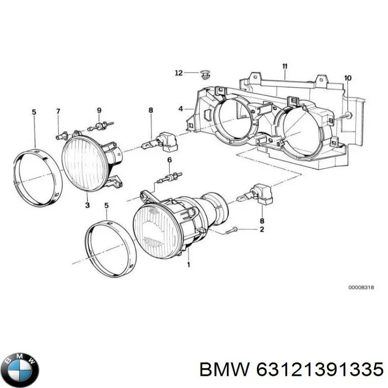 Reflector de faro BMW 63121391335