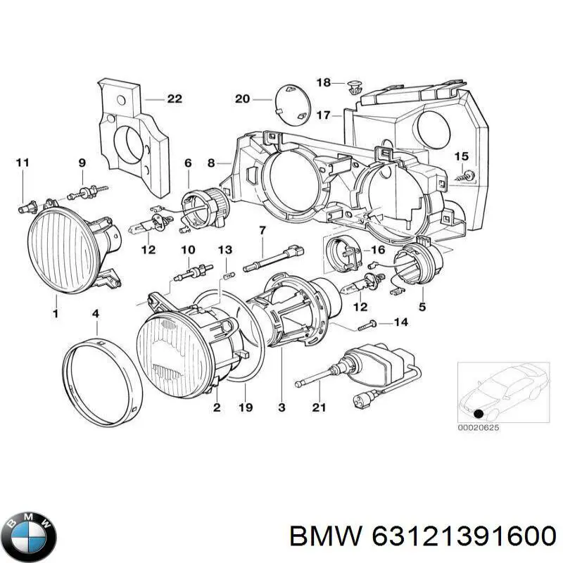 63121391600 BMW faro derecho