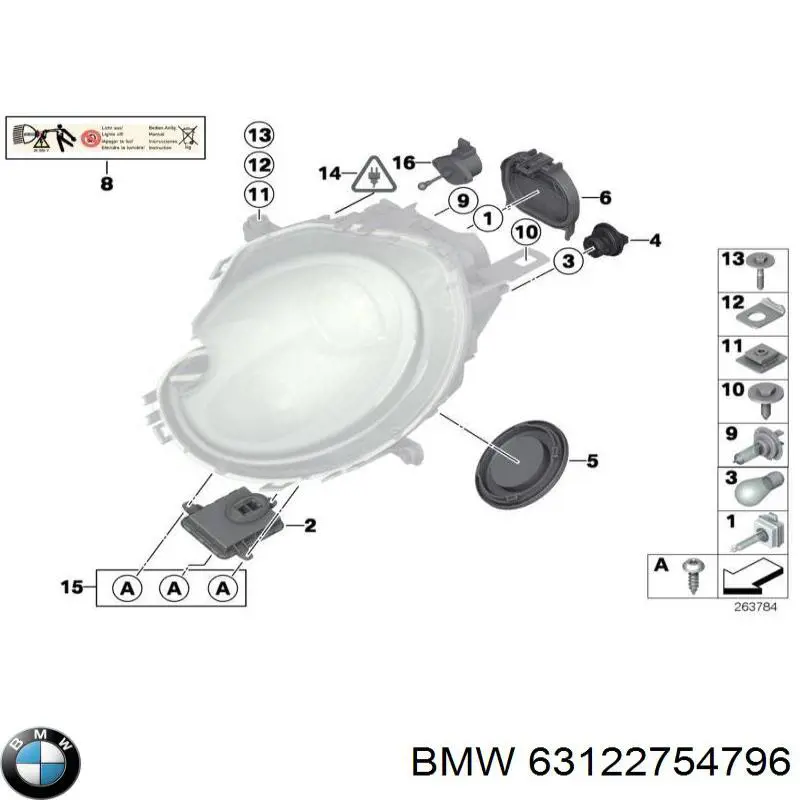 Soporte de montaje del faro delantero BMW 63122754796 precio, desde 10,38 EUR