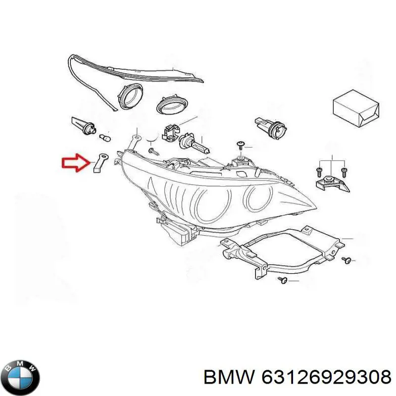 63126929308 BMW soporte, faro principal delantero derecho