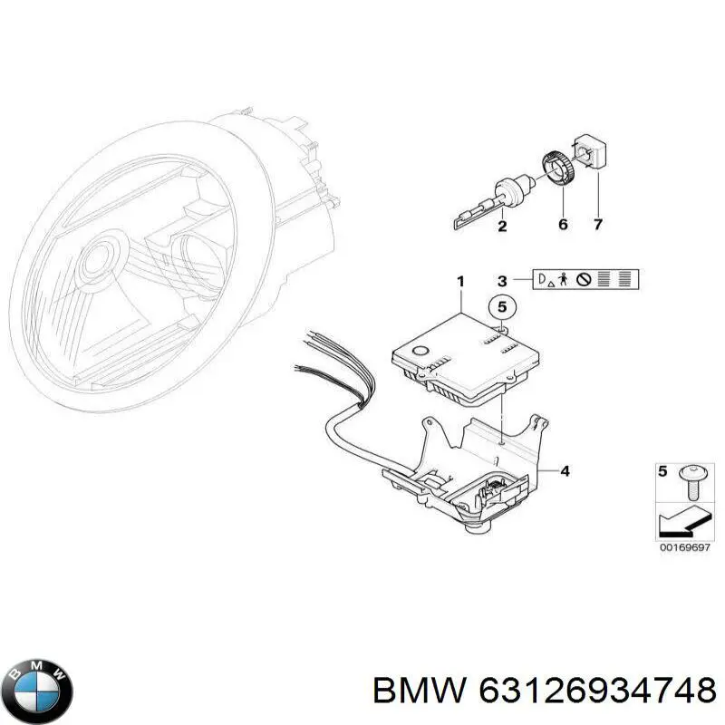 63126934748 BMW soporte, faro principal delantero derecho