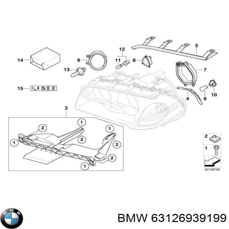 Soporte de montaje de faros delantero izquierdo para BMW X3 (E83)