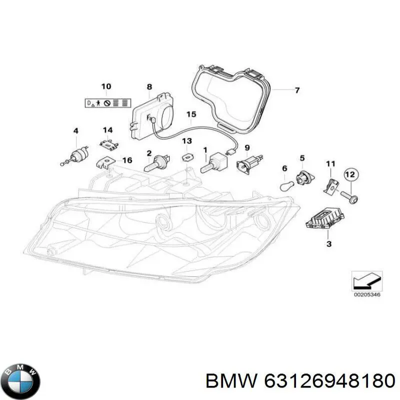 63126948180 BMW xenon, unidad control