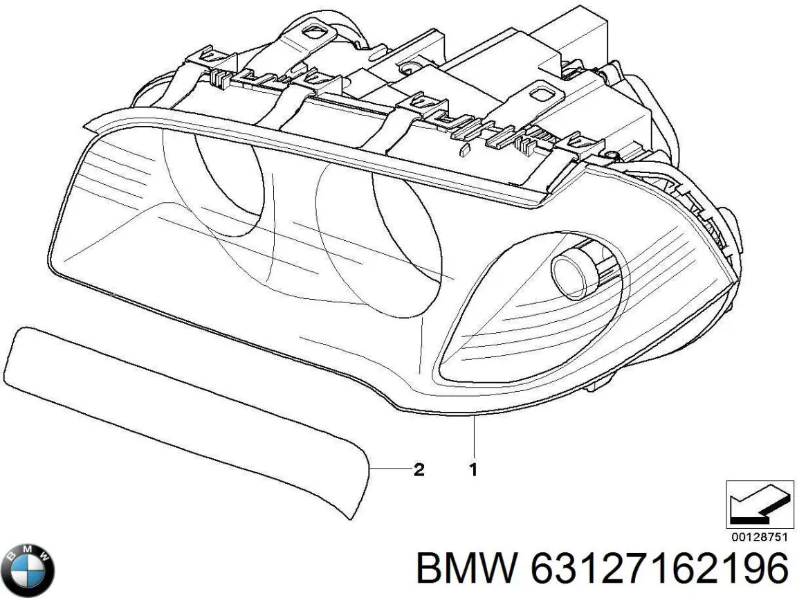 63127162196 BMW faro derecho