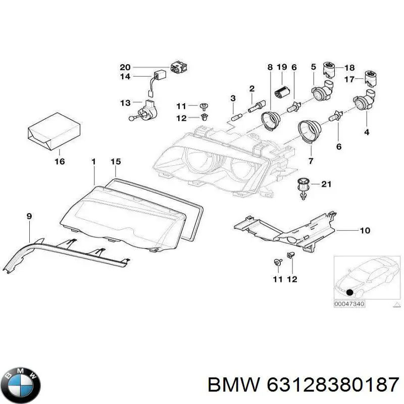 Soporte de fijación del faro delantero izquierdo BMW 63128380187 precio, desde 18,46 EUR