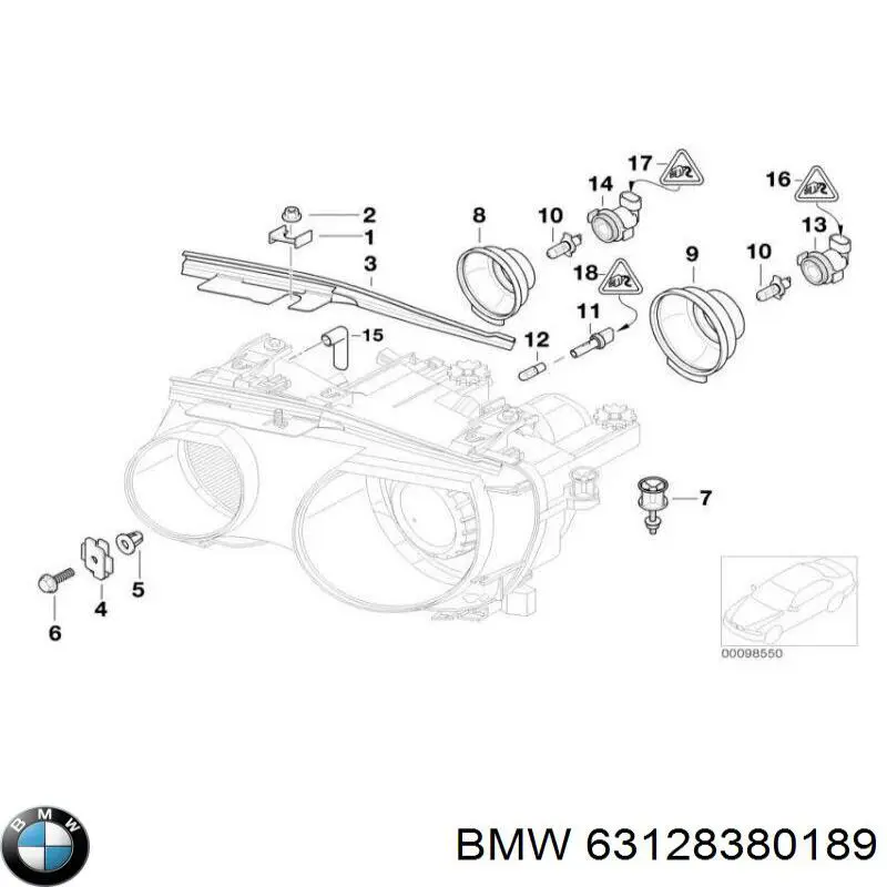 Cristal de faro izquierdo para BMW 3 (E46)
