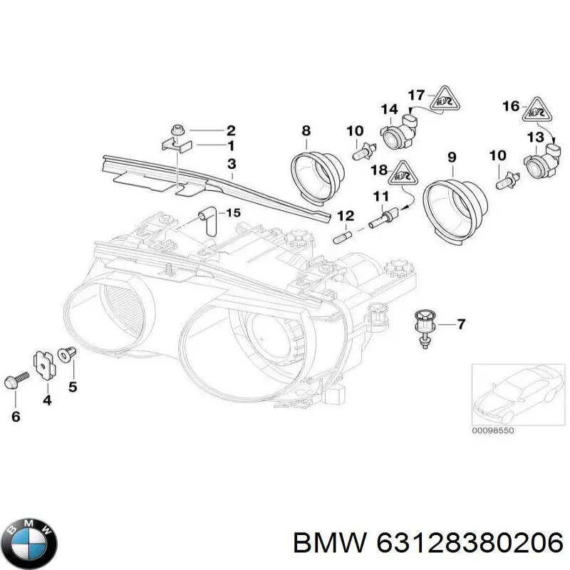 Portalámparas de faro BMW 63128380206