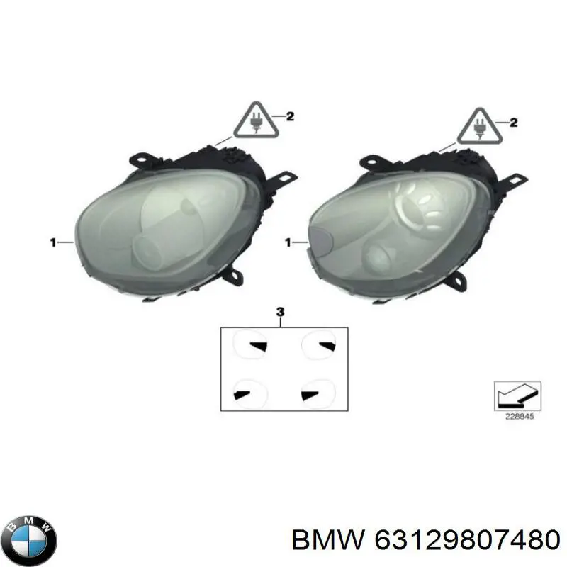 63129807480 BMW faro derecho