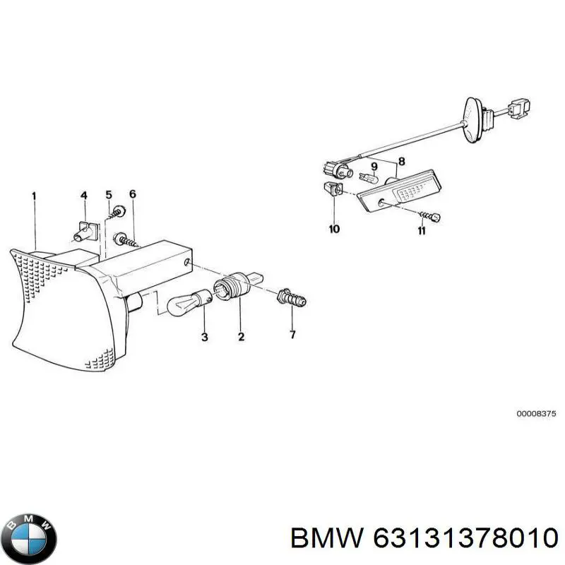 Luz intermitente guardabarros izquierdo para BMW 5 (E34)