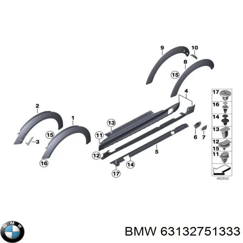 Comprar 63132751333 BMW Luz lateral trasera izquierda