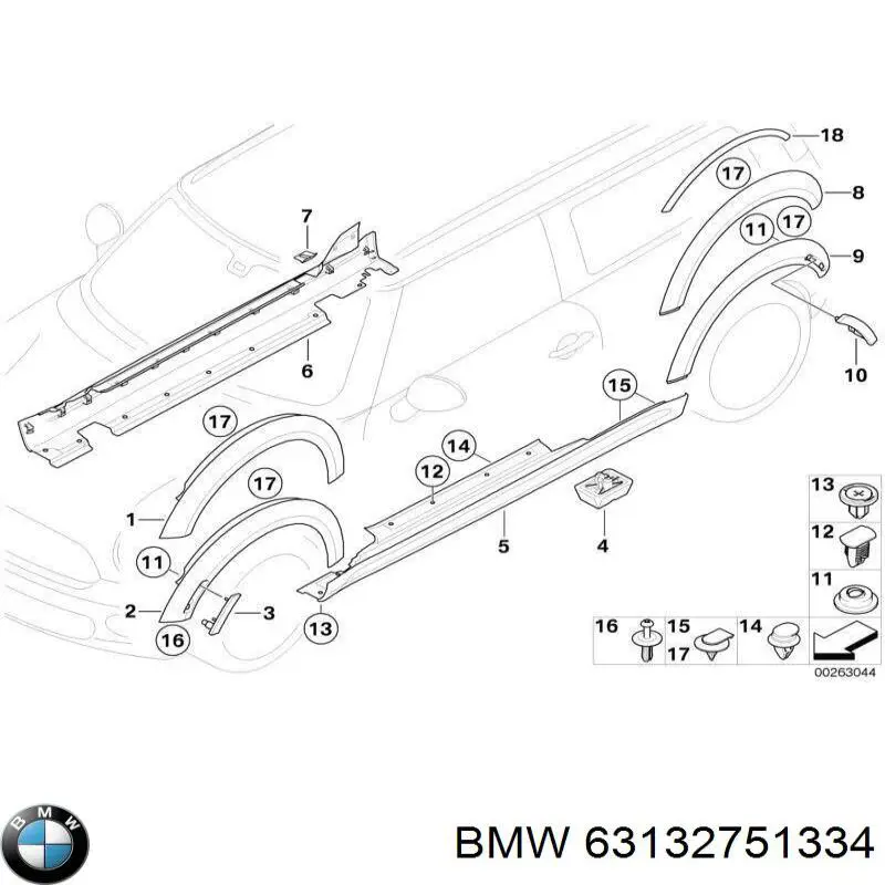 Comprar 63132751334 BMW Luz lateral trasera derecha