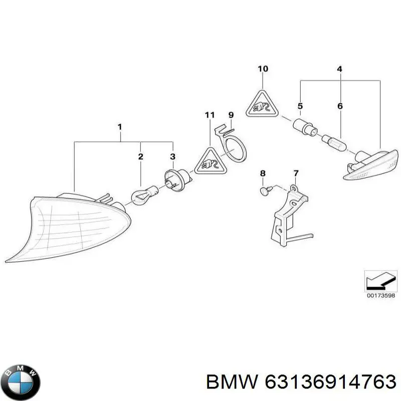 63136914763 BMW Placa de contacto de luz trasera