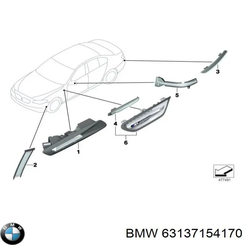 Luz intermitente de guardabarros derecho BMW 63137154170 precio, desde 22,22 EUR