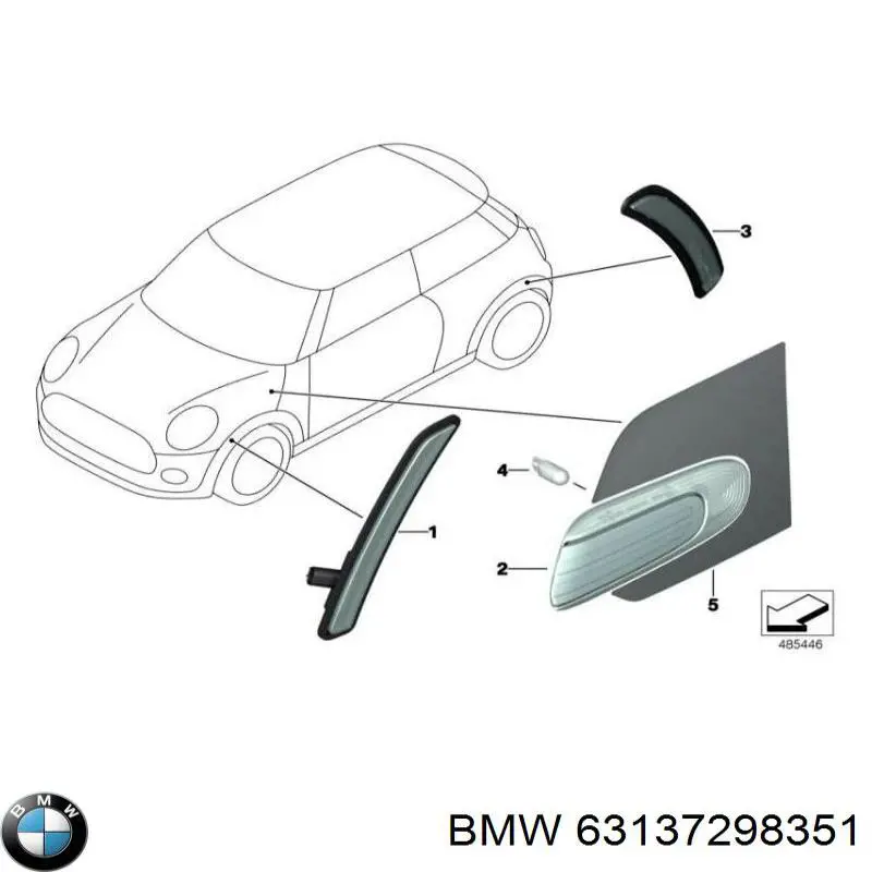 63137298351 BMW Luz intermitente de guardabarros izquierdo