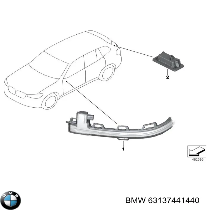 Comprar 63137441440 BMW Luz intermitente del espejo retrovisor derecho