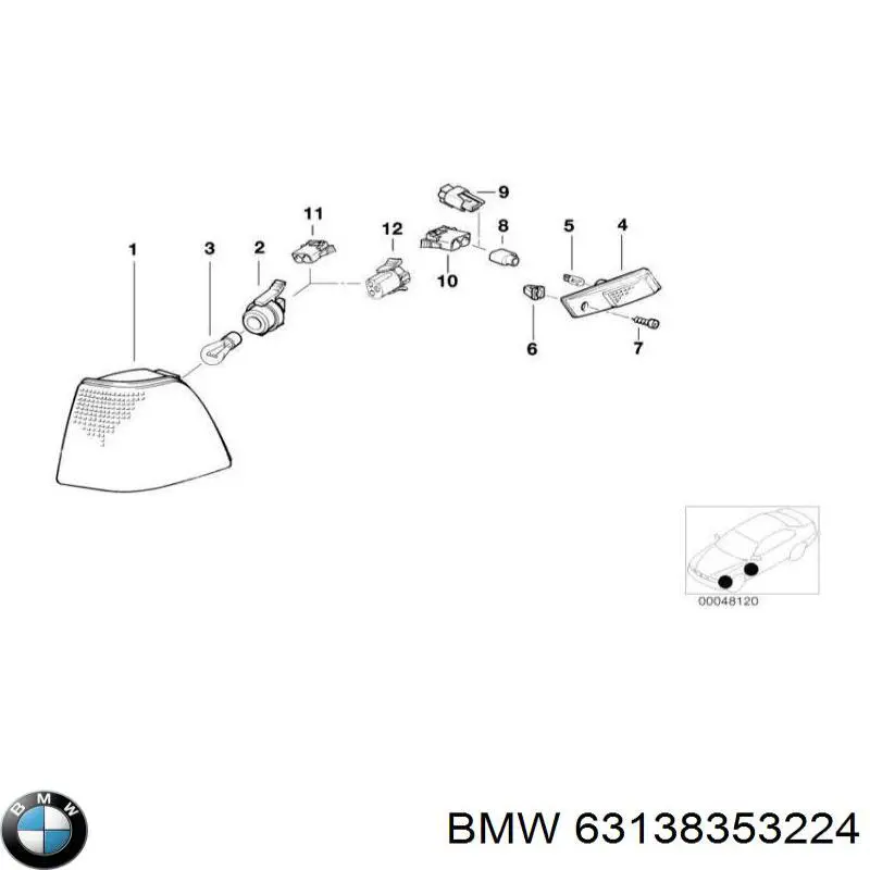 Luz intermitente guardabarros izquierdo para BMW 3 (E30)