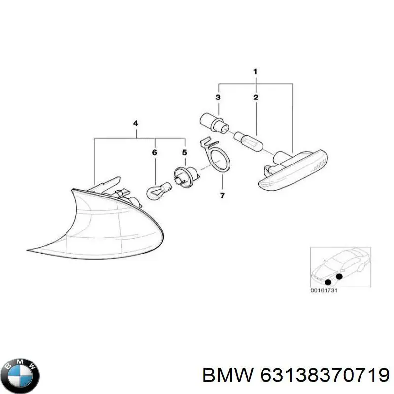 63138370719 BMW luz intermitente guardabarros derecho