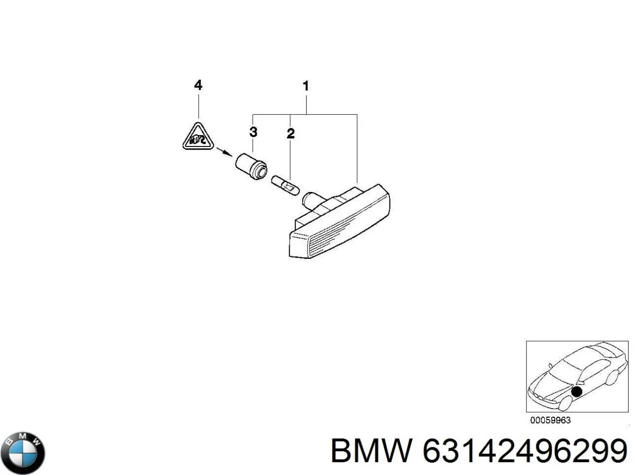 Luz intermitente guardabarros BMW 63142496299
