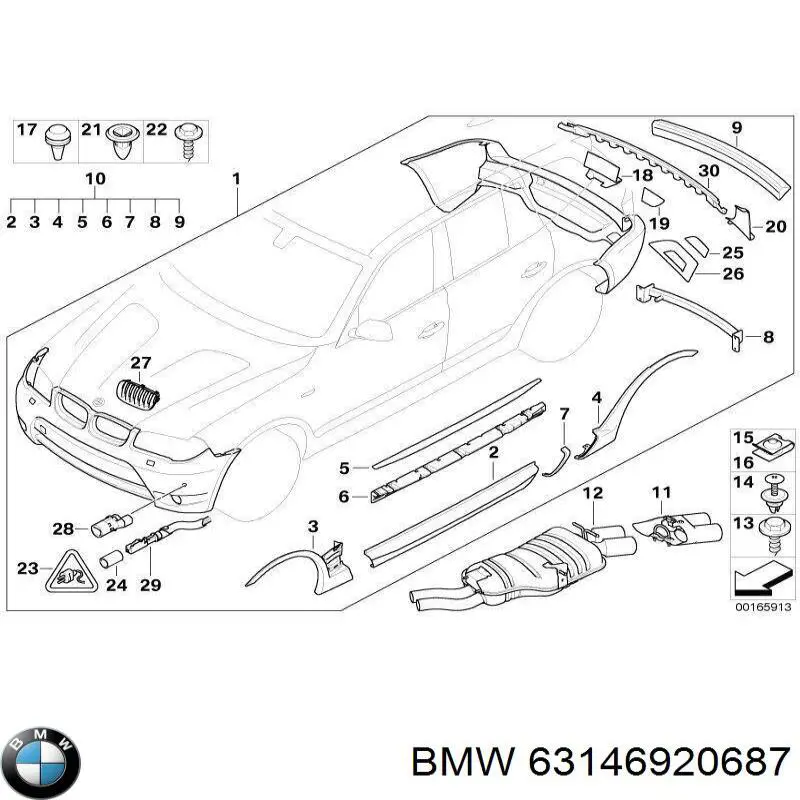 Reflector, paragolpes trasero, izquierdo para BMW 3 (E46)