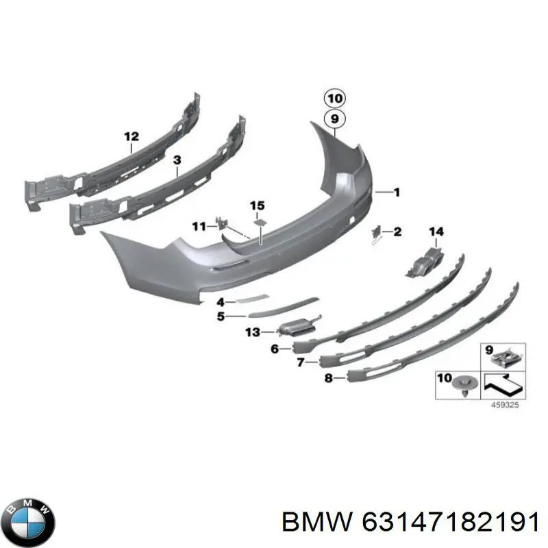 63147182191 BMW reflector, parachoques trasero, izquierdo