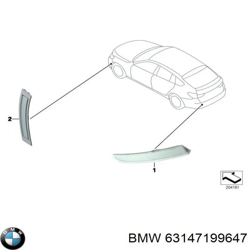 63147199647 BMW reflector, parachoques trasero, izquierdo