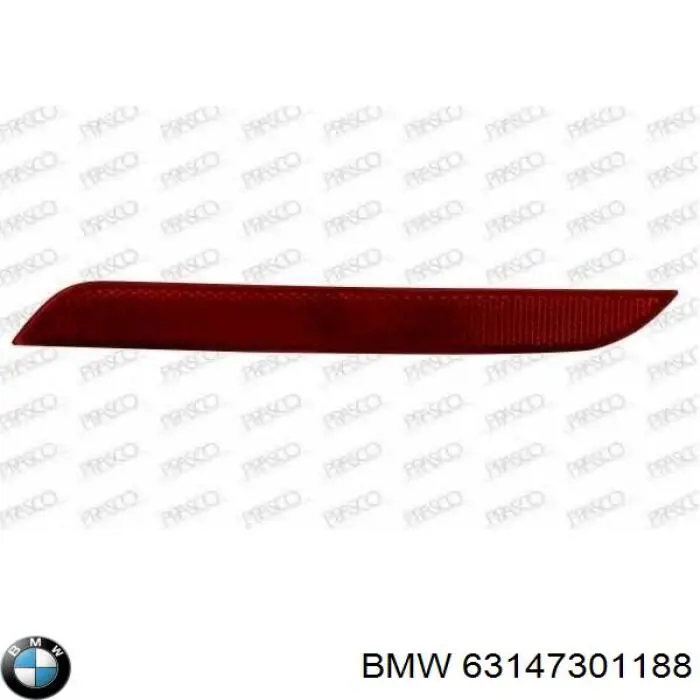 63147301188 BMW reflector, parachoques trasero, derecho