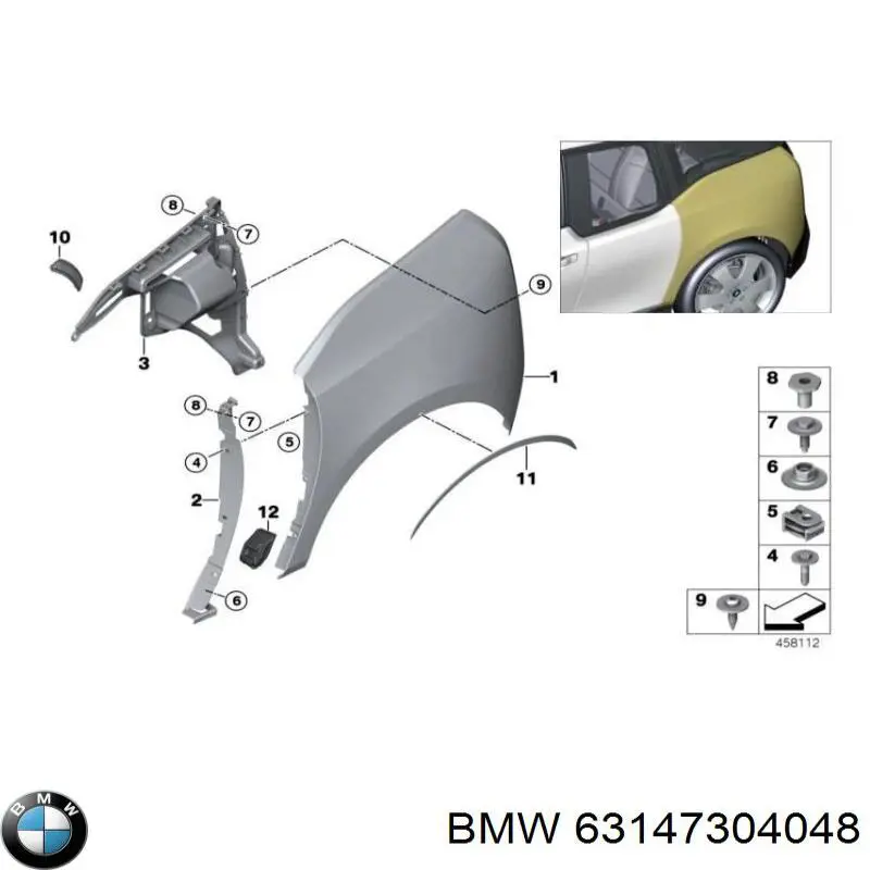Luz trasera de posición derecha para BMW I3 (I01)