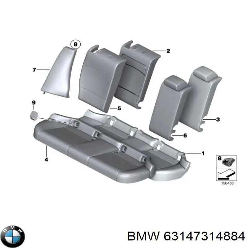 Reflector, paragolpes trasero, derecho para BMW X1 (E84)