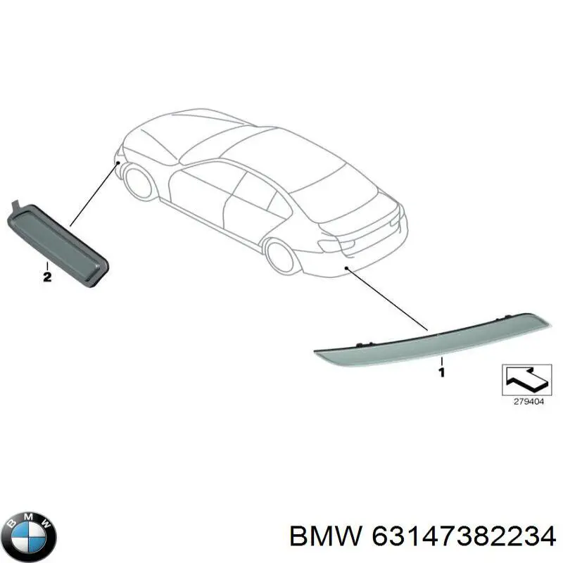 63147382234 BMW reflector, parachoques trasero, derecho