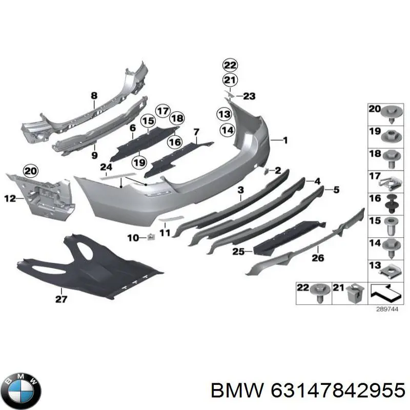 Reflector trasero izquierdo del parachoques BMW 63147842955 precio, desde 26,36 EUR