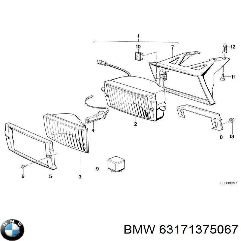 Cristal de faro antiniebla izquierdo para BMW 5 (E28)