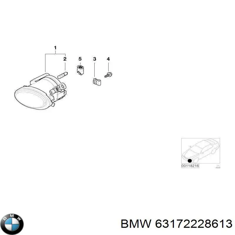 Luz antiniebla izquierdo 63172228613 BMW