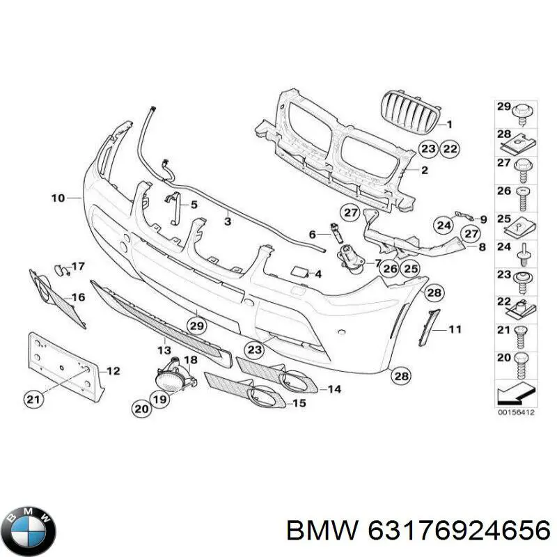 Faro antiniebla derecho 63176924656 BMW