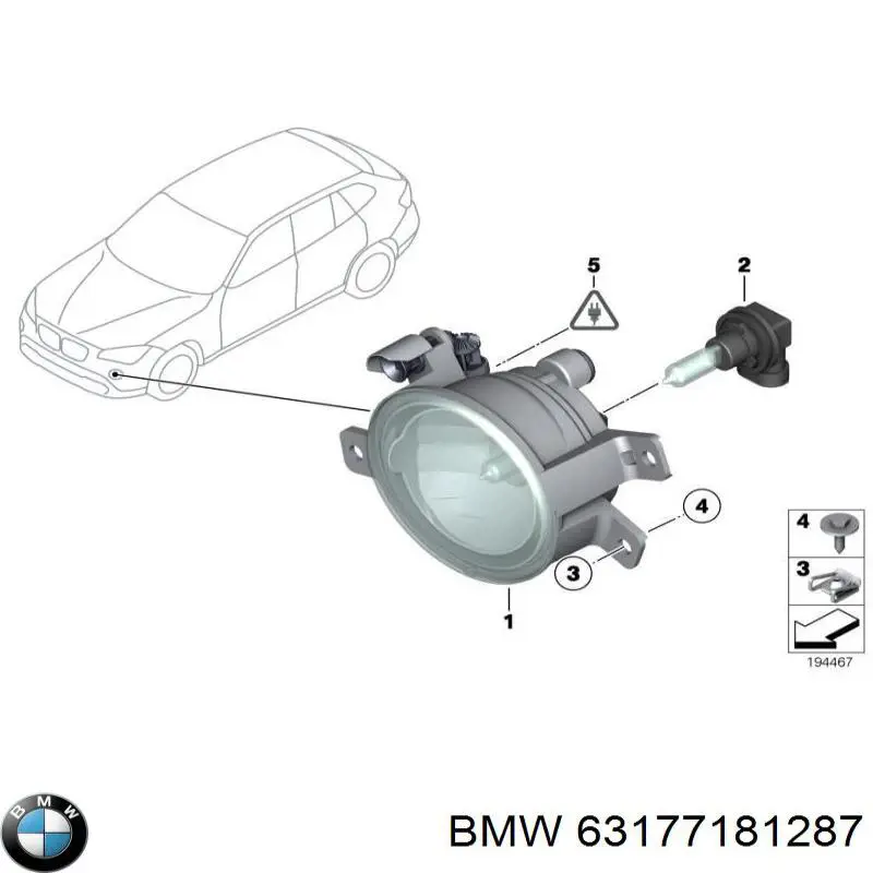 63177181287 BMW faro antiniebla izquierdo