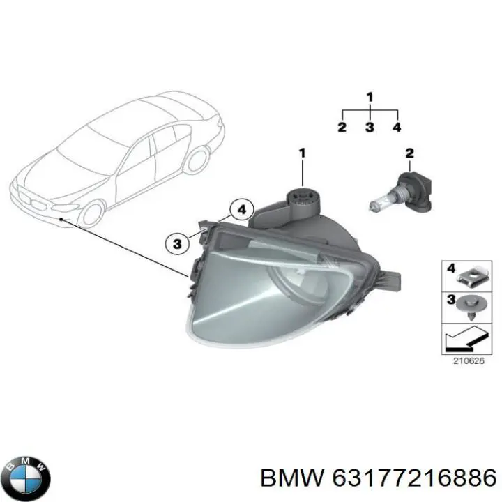 63177216886 BMW faro antiniebla derecho