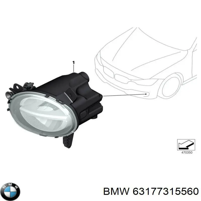 63177315560 BMW Faro antiniebla derecho