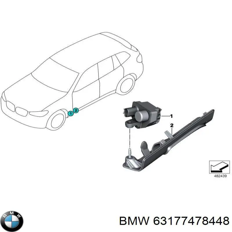 63177478448 BMW luz del espacio para los pies, delante