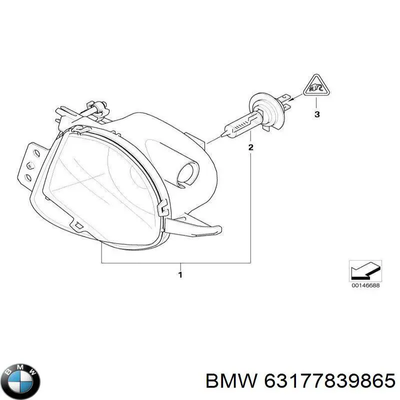 Luz antiniebla izquierdo 63177839865 BMW