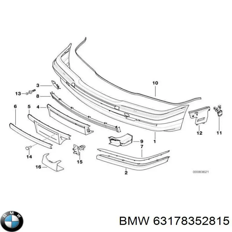 Soporte de montaje de faro antiniebla izquierdo para BMW 7 (E38)