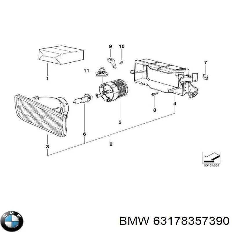 Faro antiniebla derecho 63178357390 BMW