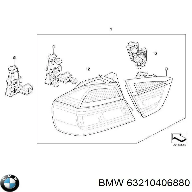 63210406880 BMW piloto posterior exterior derecho