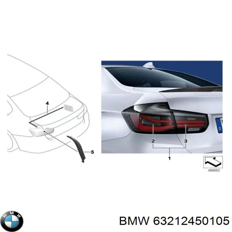 Comprar 63212450105 BMW Piloto trasero izquierdo/derecho